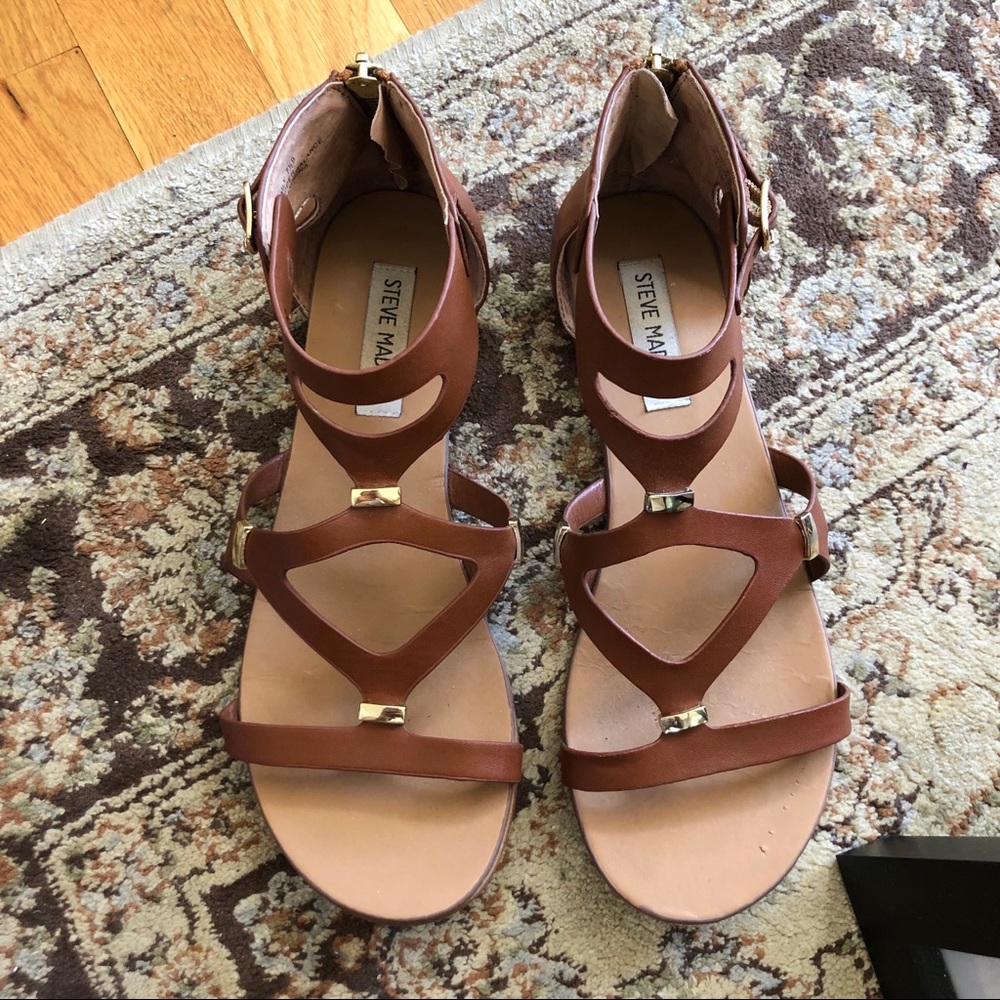 Steve Madden Comma cognac gold gladiator sandals